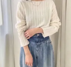 即日発送✨未着用 美品 LOWRYS FARM ジャガードトップス フリーのサムネイル