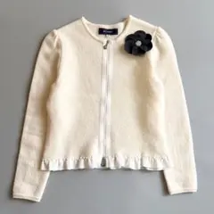 美品✨M’S GRACY ジップアップジャケット フラワー コサージュ 白 38