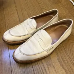 イタリア製 DOUCAL'S デュカルス レザー ローファー 白 サイズ40