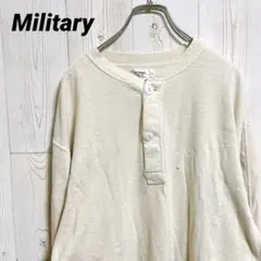 80s 米軍実物 ヘンリーネック アンダーシャツ ウールコットン サーマルのサムネイル
