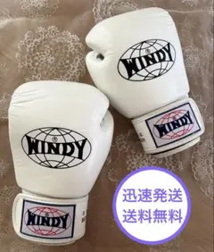 美品 WINDY（ウィンディ） ボクシンググローブ 8oz 本革・ホワイトのサムネイル