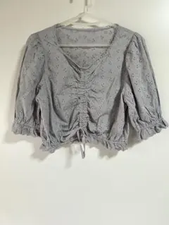 emsexcite 小花柄レース ブラウス グレー F