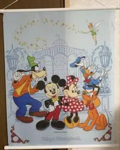 1094/1500☆希少☆ ディズニー☆タペストリー ディズニーランド 昔のタペストリー - メルカリ