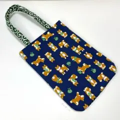 【特別価格❗️】柴犬×唐草模様のぺたんこトートバッグ