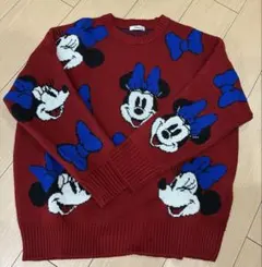 Disney ミニーマウス ニット セーター レッド Mのサムネイル