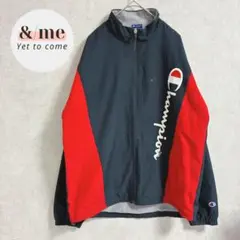 チャンピオン　ジップジャケット　トリコロール　ロゴ刺繍　メンズL 大きいサイズ