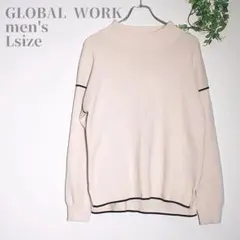 ☆グローバルワーク メンズ トップス ニット ハイネック アイボリー シンプルＭ