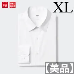 【美品】UNIQLO ファインクロススリムシャツ／レギュラー襟/ポケット有 XL