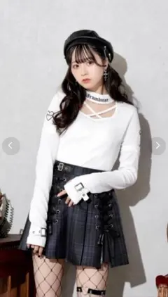 NOEMIE tシャツ 4WAYハートワッペンアームウォーマーカットソー 白