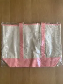 キャンバス トートバッグ ピンク×アイボリー