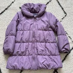バックリボン付き中綿コート　140cm パープル