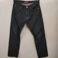 W31 オールド UNIQLO プレミアムセルビッジ ブラック デニム ジーンズ