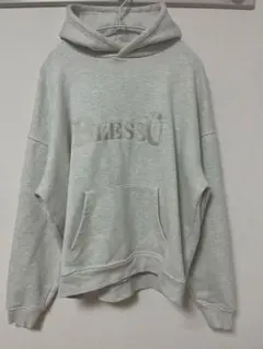 BLESS U 刺繍ロゴ パーカー グレー オーバーサイズ