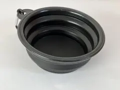 折りたたみ式 ペット用携帯ボウル 給水ボウル カラビナ付き コンパクト ブラックのサムネイル