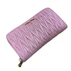 MIU MIU マテラッセ 長財布　金ファスナー ピンク　ミュウミュウのサムネイル
