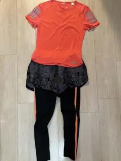 adidas climacool ジャージ上下3点セット オレンジ　ヨガ　ジム