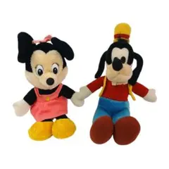 ヴィンテージ ディズニー ミニーマウス・グーフィー ぬいぐるみ 2個セット