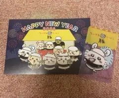 ちいかわ　ラーメン豚　モモンガ　クリアカード　ポストカード