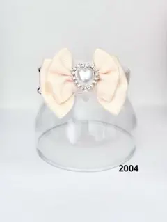 2004.猫首輪 クリーム色 リボン