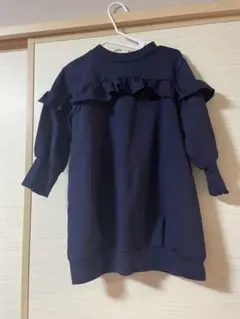 アプレレクール フリル トレーナーネイビー100cm