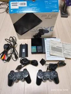 PS2 本体　SCPH-90000　箱　コントローラー2個　メモリカード２個付き