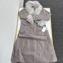 ファー付きロングコート