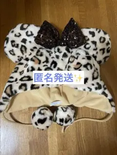 ファンキャップミニー　ヒョウ柄茶色