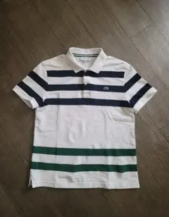 ● LACOSTE ボーダーポロシャツ スリムフィット