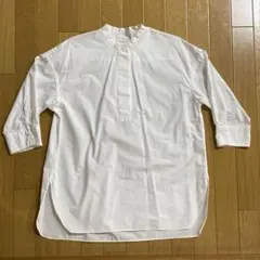 レディース　ビューティー&ユース　バンドカラー五分袖シャツ　フリーサイズ