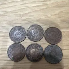 日本古銭 一銭硬貨 6枚セット コレクションのサムネイル