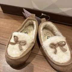 ベージュ フリースモカシン 15センチ