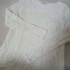 archives レース トップス シャツ　 め長袖　アイボリー