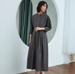 【美品】ルイルエブティック シャツワンピース ダークグレー LL 13号