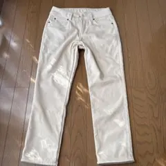 アイボリー 裏起毛デニムパンツ