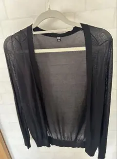 ブラック 長袖カーディガン