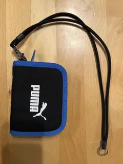 PUMA 財布 黒/青 カードスロット付き