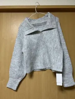 新品未使用☆as know as 衿付スキッパープルオーバー　Fサイズ　グレー