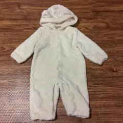 カバーオール　ロンパース　ベビーアウター　くま　モコモコ