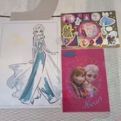アナと雪の女王クリアファイル2枚&ステッカーセット