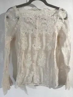 fifth スカラップ花柄 刺繍ブラウス レース トップス