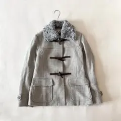 《ローラアシュレイ》【9】ショートコート グレー系 トグルボタン 上品 秋冬