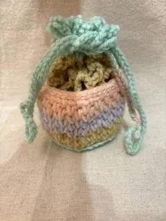 ハンドメイド 巾着 編み物 かぎ編み