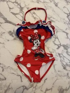 ミニーマウス 水着 赤 水玉模様