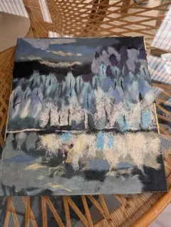 【美しい和紙アート】ちぎり絵 色紙 風景画 幻想的な森と水面 ハンドメイド