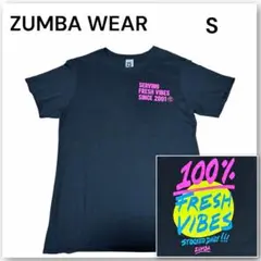 ZUMBA WEAR Tシャツ S バックプリント ビッグロゴ 黒 綿100%のサムネイル
