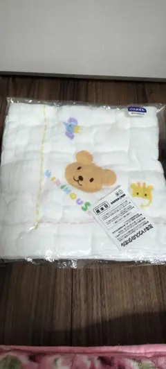 【新品未使用】ミキハウス ベビーガーゼタオル クマ刺繍