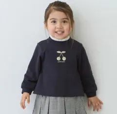 【新品未使用】プティマイン　さくらんぼ　キラキラ　トレーナー　ネイビー　100