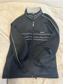 ストライプデザイン フルジップジャケット 黒　destino