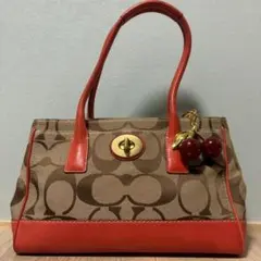 COACH 11557 Red Signature Tote Bag