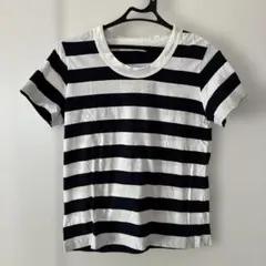ストライプ 半袖Tシャツ 白と紺のサムネイル